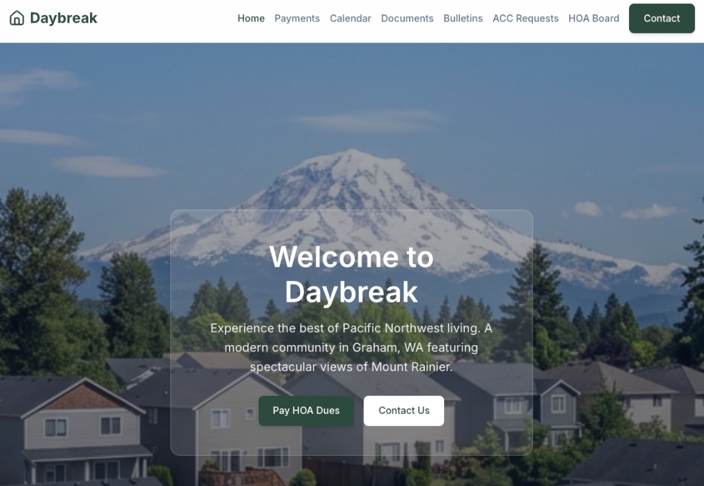 Daybreak HOA Screenshot